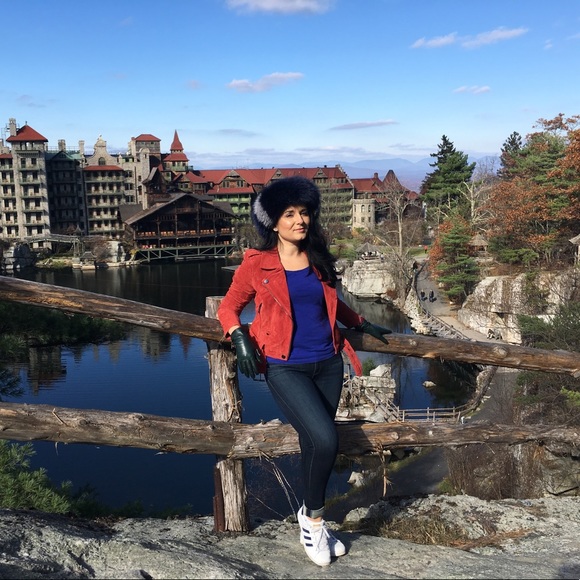 RED MY MIND Leather MOTO Jacket in red - Picture 4 of 8